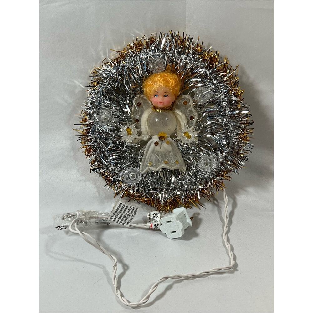 Vintage Mid Cenutry Angel Tree Topper Top or Christmas Decor Lighted Restored - Picture 7 of 13